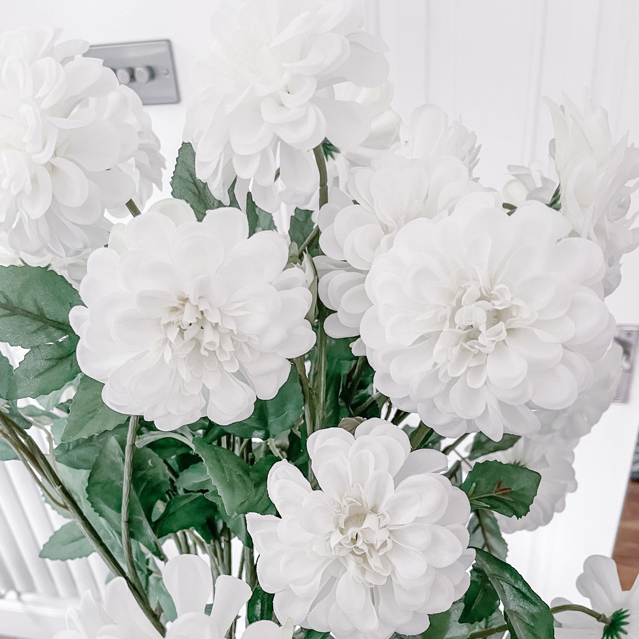 White Artificial Chrysanthemum Stem - My Rustic Home